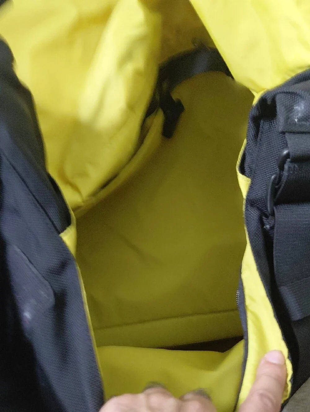 Patagonia Black Messenger Bag with Reflective Strip